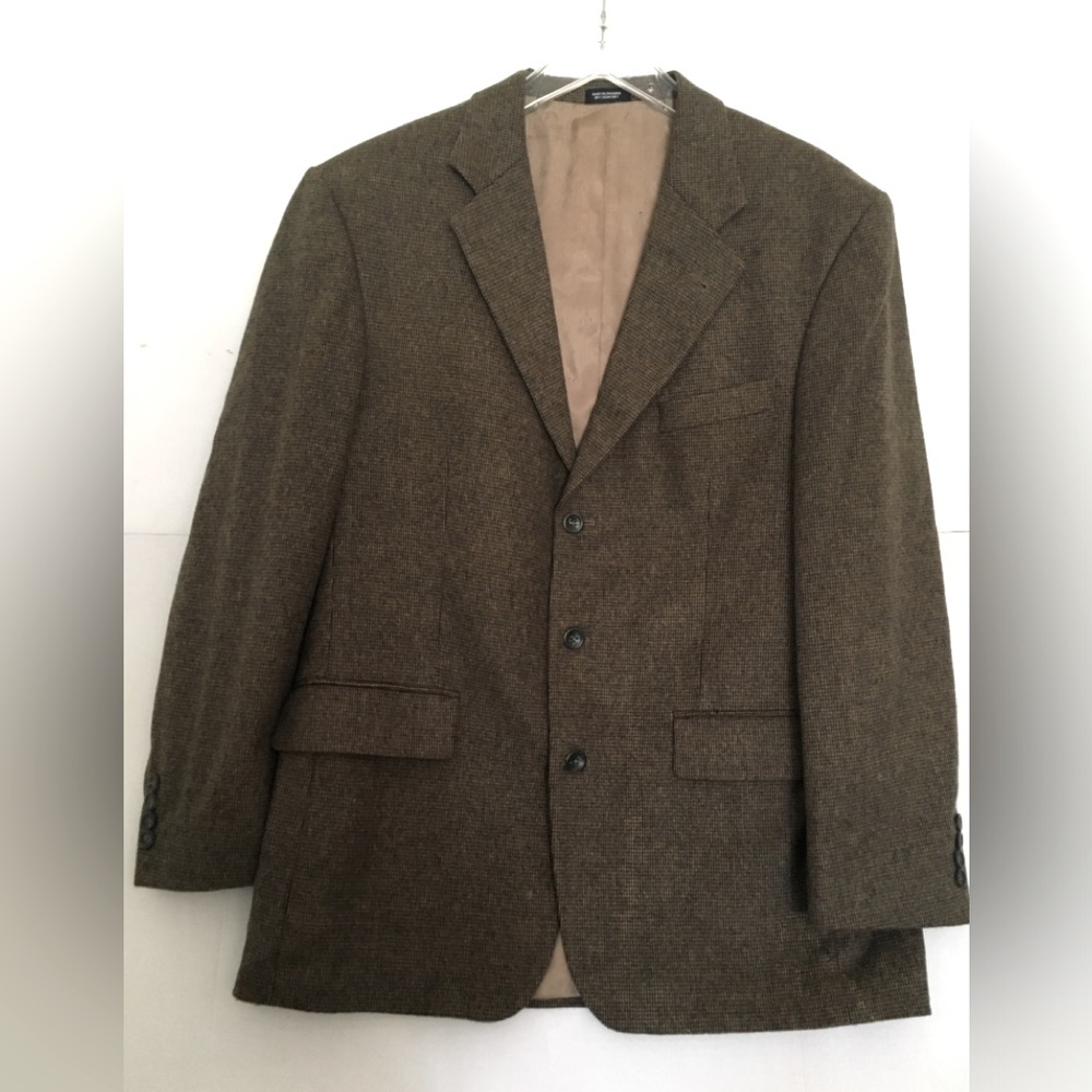 Robert Stock Vintage Wool Camel Blend Tweed Blazer Jacket Sportscoat size 42R